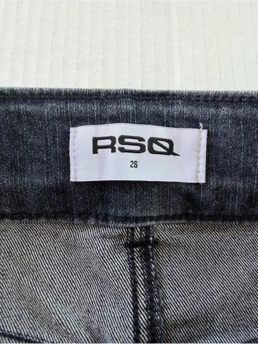 RSQ Charcoal Gray Denim Mini Skirt with Belted Waist
